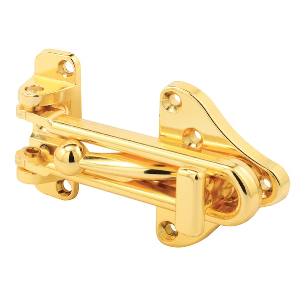 Prime-Line Swing Bar Door Guard With High Security Auxiliary Lock, Brass Finish (Single Pack) U 11315 - main